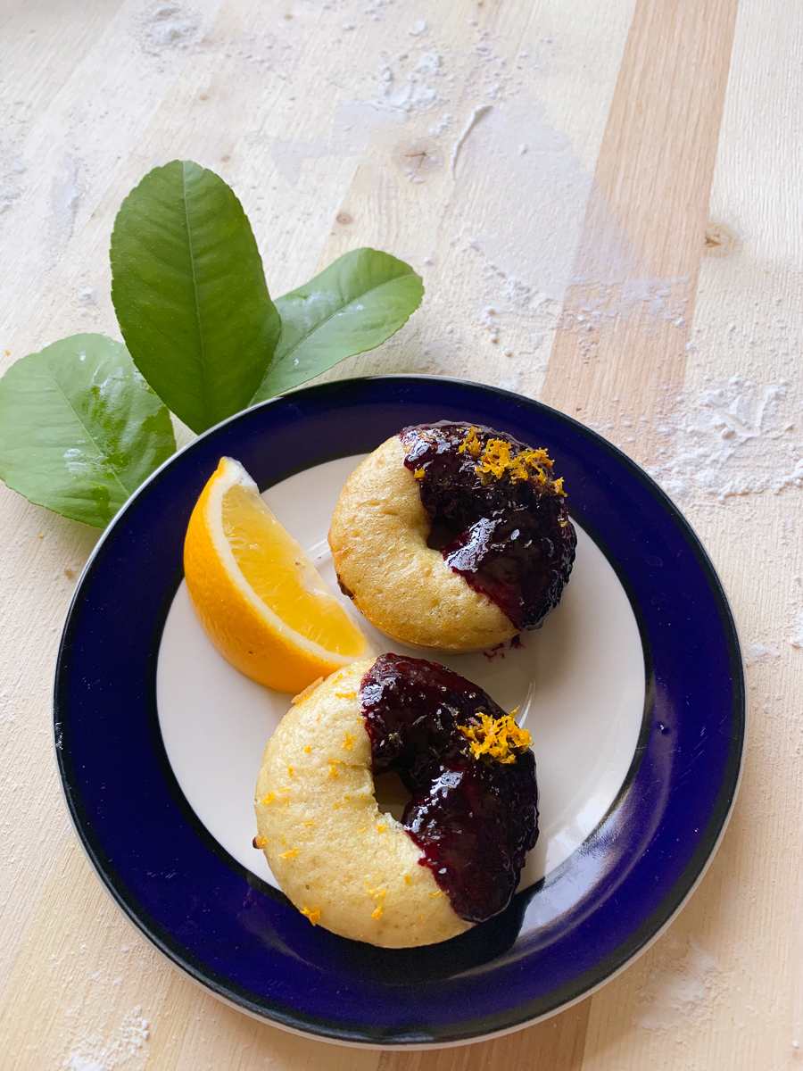 Meyers Lemon Baked Doughnut Recipe with Blackberry Glaze